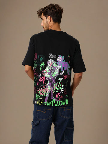 Men's Joker Typography Printed Round Neck Cotton's Boxy T-shirt