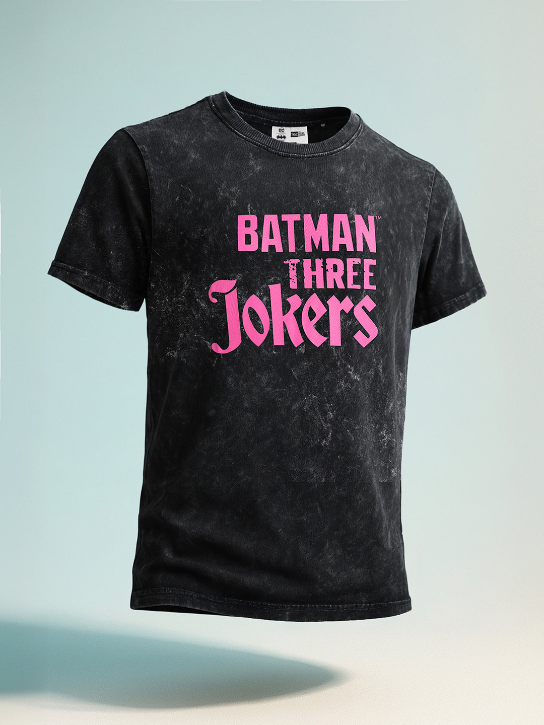 Men's Black Boxy Fit  Joker Character T-Shirt