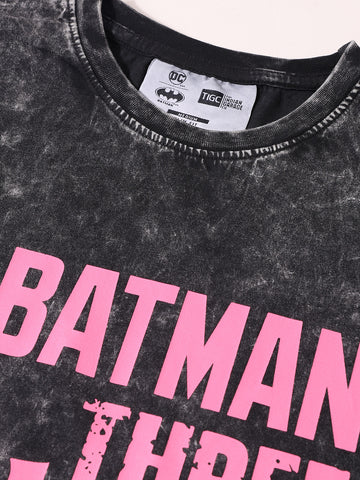 Men's Black Boxy Fit  Joker Character T-Shirt