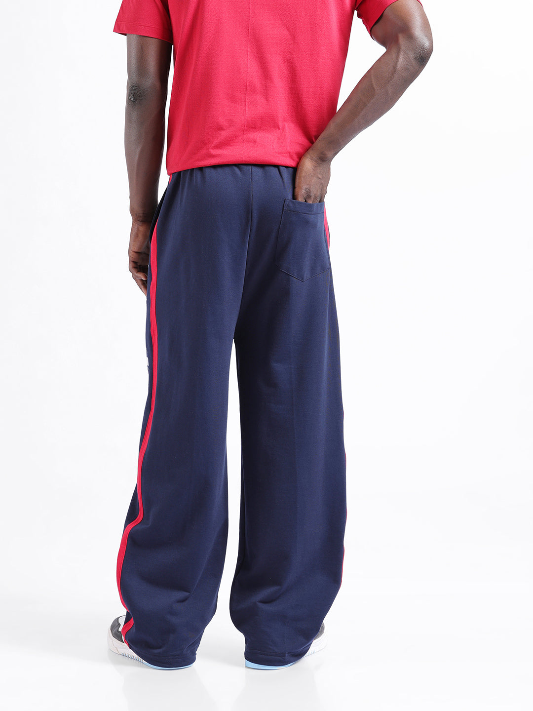 Men's Navy Blue Blue Loose Fit Superman Character Printed Joggers