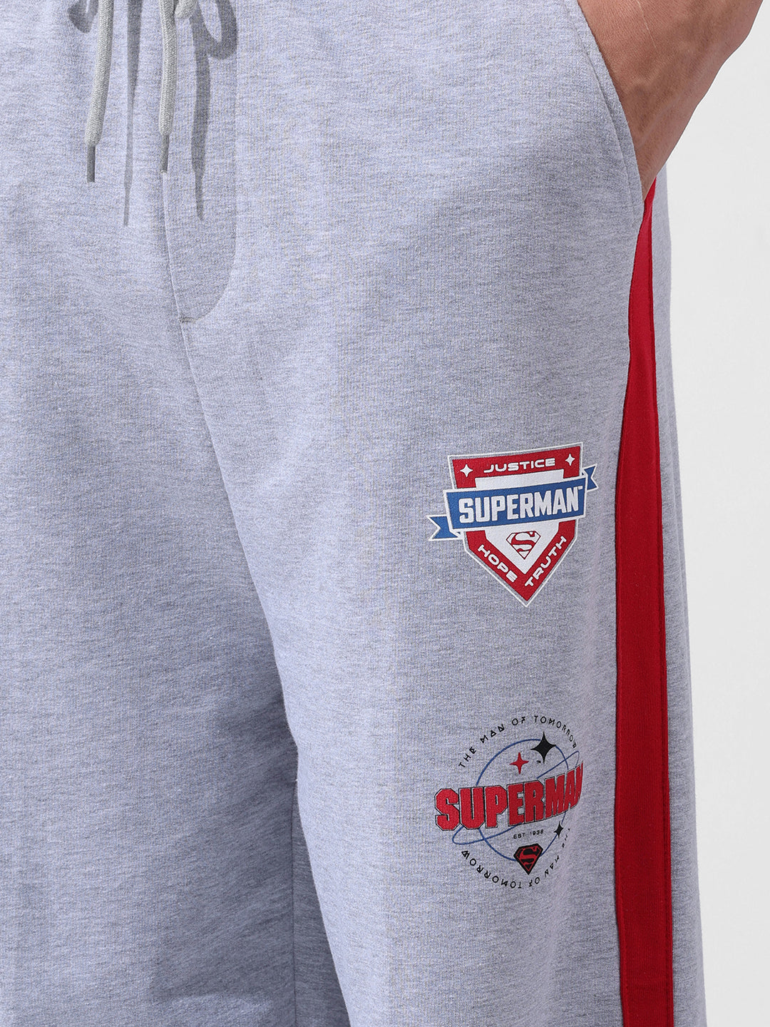 Men's Grey Loose Fit Character Printed Joggers