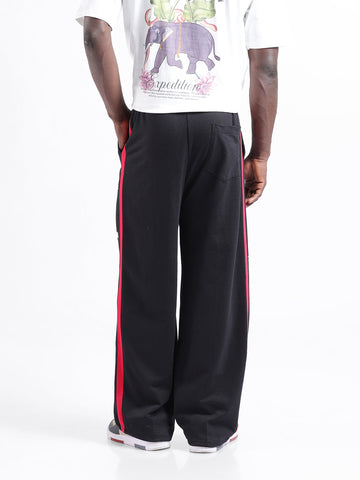 Men's Black Loose Fit Character Superman Printed Joggers