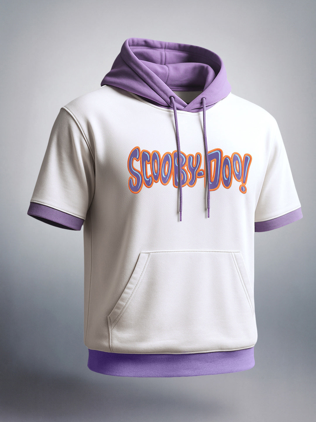 Men's White Oversized Fit Character Scooby-Doo Printed Sweatshirt