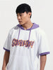 Men's White Oversized Fit Character Scooby-Doo Printed Sweatshirt