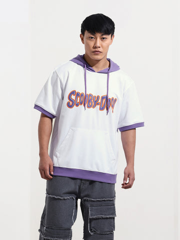 Men's White Oversized Fit Character Scooby-Doo Printed Sweatshirt
