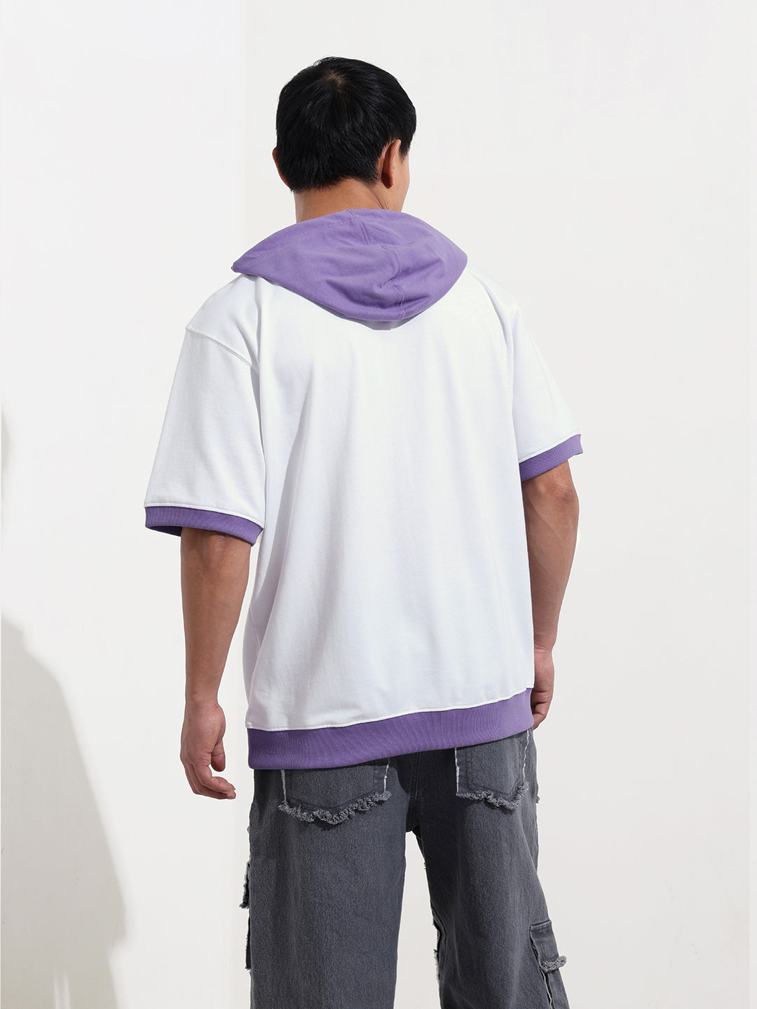 Men's White Oversized Fit Character Scooby-Doo Printed Sweatshirt