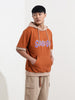 Men's Brown Oversized Fit Character Scooby-Doo Printed Sweatshirt