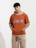Men's Brown Oversized Fit Character Scooby-Doo Printed Sweatshirt
