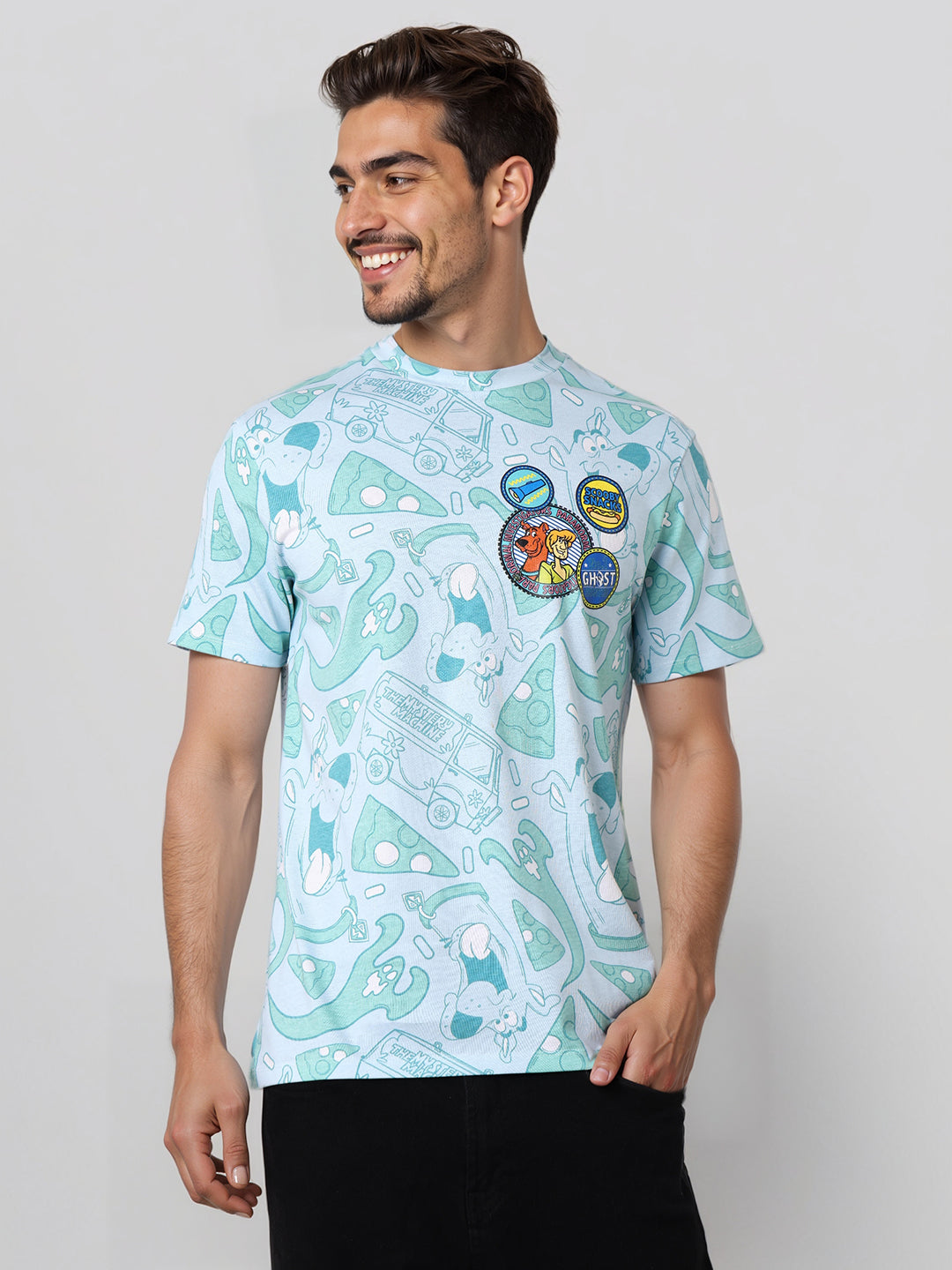 Men's Printed Pockets Slim Fit T-shirt