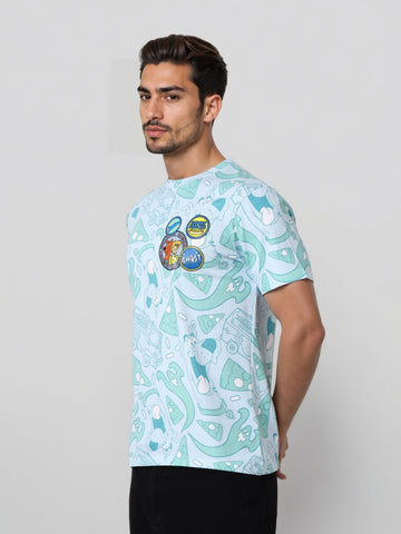 Men's Printed Pockets Slim Fit T-shirt