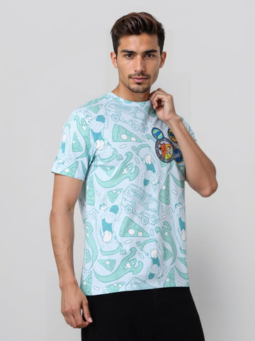Men's Printed Pockets Slim Fit T-shirt