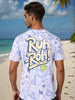 Men's Typography Printed Raw Edge Slim Fit T-shirt