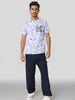 Men's Typography Printed Raw Edge Slim Fit T-shirt
