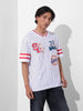 Men's White Boxy Fit Character Scooby-Doo Printed V-Neck T-Shirt
