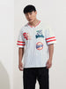 Men's White Boxy Fit Character Scooby-Doo Printed V-Neck T-Shirt