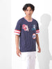 Men's Blue Boxy Fit Character Scooby-Doo Printed V-Neck T-Shirt