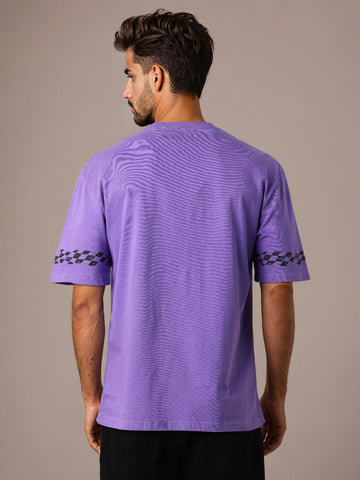 Men's Purple Boxy Fit Character Scooby-Doo Printed Crew Neck T-Shirt