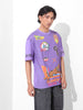 Men's Purple Boxy Fit Character Scooby-Doo Printed Crew Neck T-Shirt