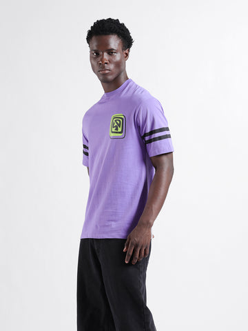 Men's Purple Boxy Fit Character Scooby-Doo Printed Crew Neck T-Shirt