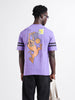 Men's Purple Boxy Fit Character Scooby-Doo Printed Crew Neck T-Shirt