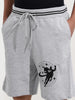 Men's Grey Relaxed Fit Character Superman Printed Shorts