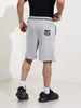 Men's Grey Relaxed Fit Character Superman Printed Shorts