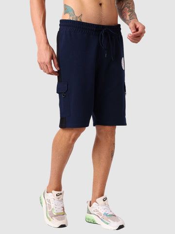 Men's Navy Blue Relaxed Fit Character Printed Shorts