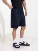 Men's Navy Blue Relaxed Fit Character Printed Shorts