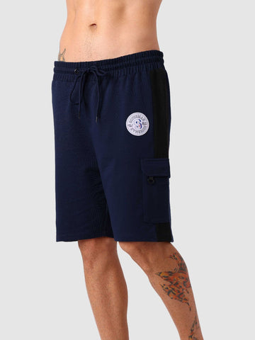 Men's Navy Blue Relaxed Fit Character Printed Shorts