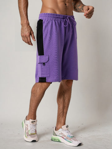 Men's Purple Relaxed Fit Character Superman Printed Shorts