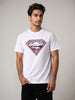 Men's White Slim Fit Character Superman Printed Crew Neck T-Shirt