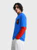 Men's Blue Oversized Fit Super Man Character T-Shirt