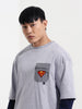 Men's Printed Raw Edge T-shirt