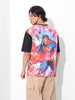 Men's Black Boxy Fit Character Superman Printed Crew Neck T-Shirt
