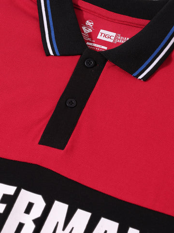 Men's Red Regular Fit Superman Superman Character T-Shirt