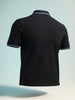 Men's Black Regular Fit Solid Superman Character T-Shirt