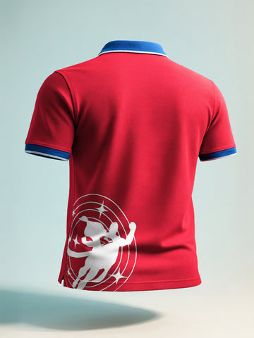 Men's Red Regular Fit Solid Superman Character T-Shirt