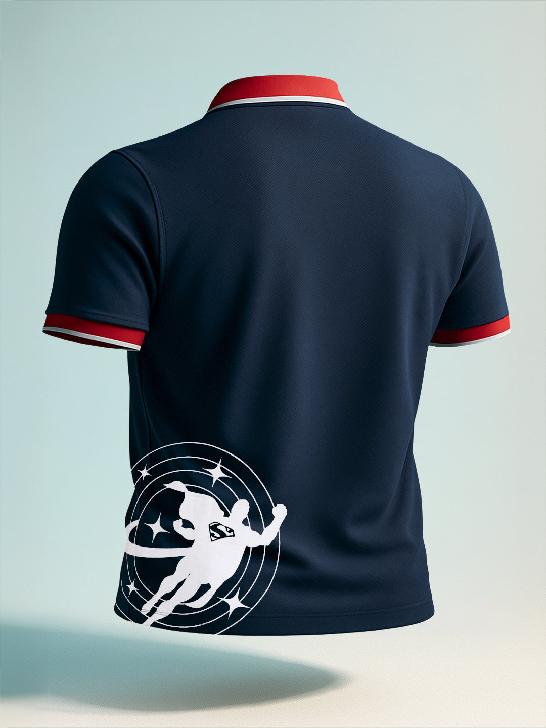 Men's Blue Regular Fit Solid Superman Character T-Shirt