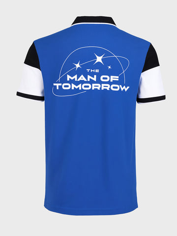 Men's Blue Regular Fit Solid Superman Character T-Shirt