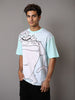 Men's Blue Boxy Fit Character Looney Tunes  Printed Crew Neck T-Shirt