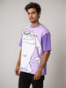 Men's Purple Boxy Fit Character Looney Tunes  Printed Crew Neck T-Shirt