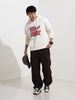 Men's White Regular Fit Character Tom & Jerry Printed Sweatshirt