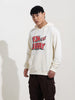 Men's White Regular Fit Character Tom & Jerry Printed Sweatshirt