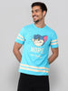 Men's Typography Printed Raw Edge Slim Fit T-shirt