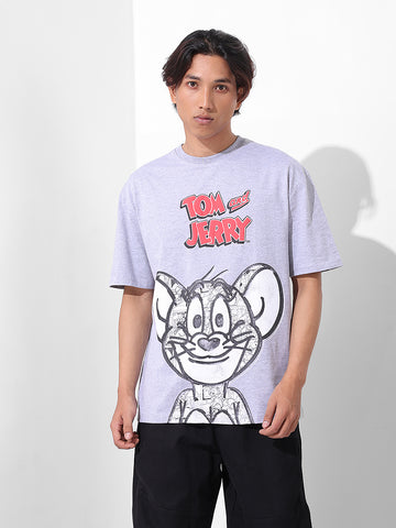 Men's Printed Raw Edge Boxy T-shirt
