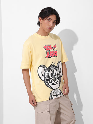Men's Printed Raw Edge Boxy T-shirt