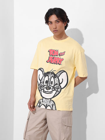 Men's Printed Raw Edge Boxy T-shirt