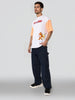 Men's Orange Boxy Fit Character Tom & Jerry Printed Crew Neck T-Shirt