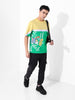 Men's Yellow Boxy Fit Tom&Jerry Character Merchandise T-Shirt