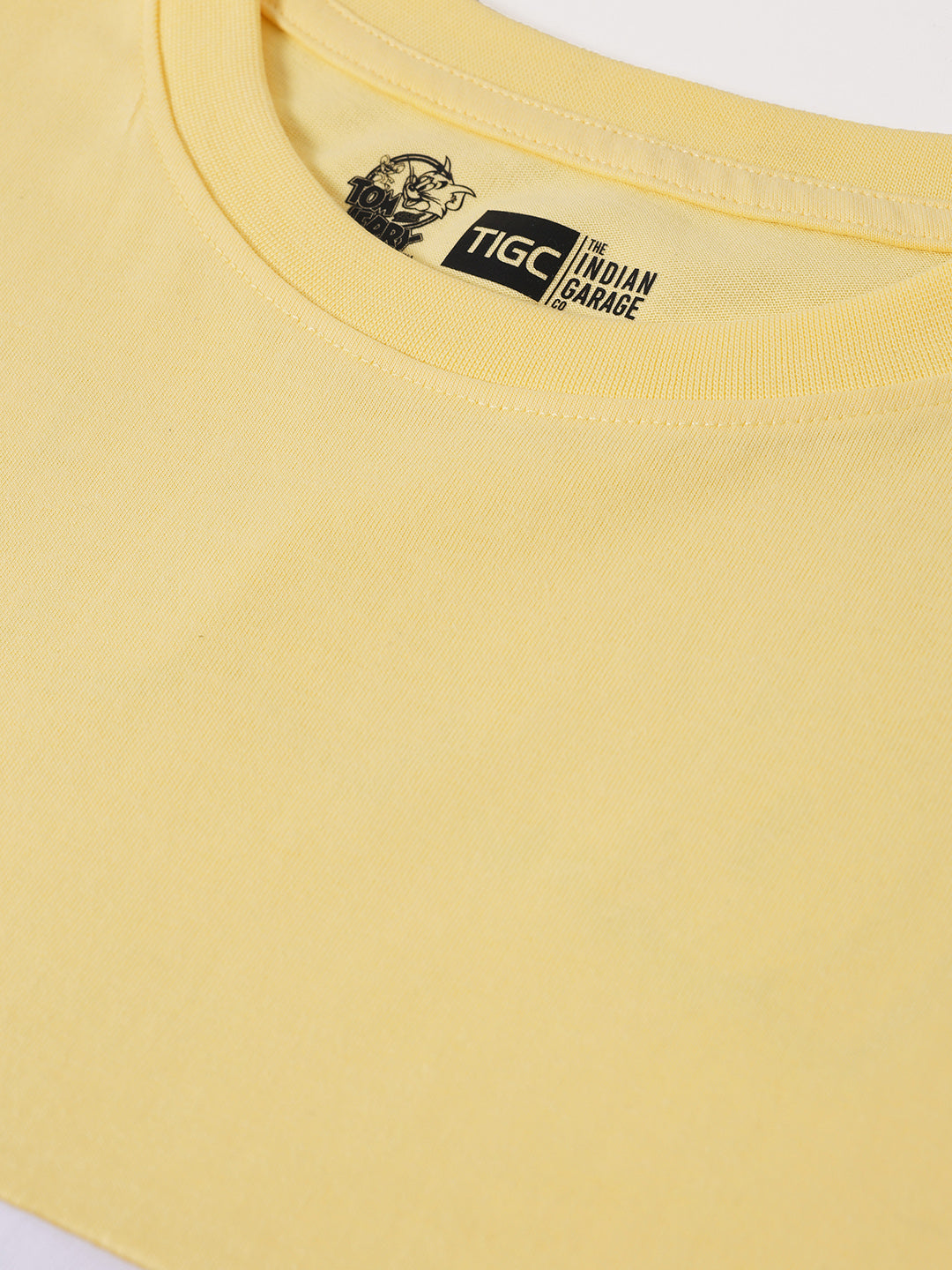 Men's Yellow Boxy Fit Tom&Jerry Character Merchandise T-Shirt